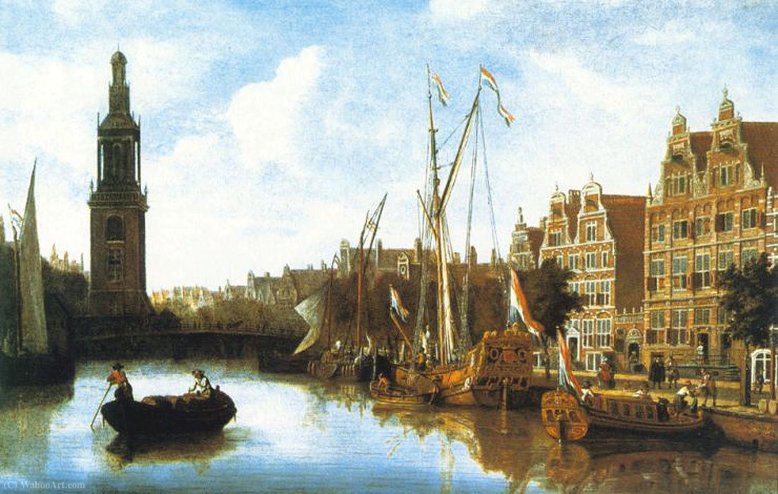 Jan Roodenpoortstoren, View Of The Singel — Abraham Storck (sturckenburch)