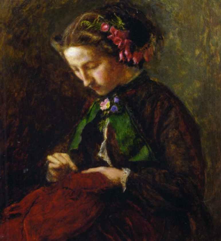 Effie With Foxgloves In Her Hair — Sir John Everett Millais