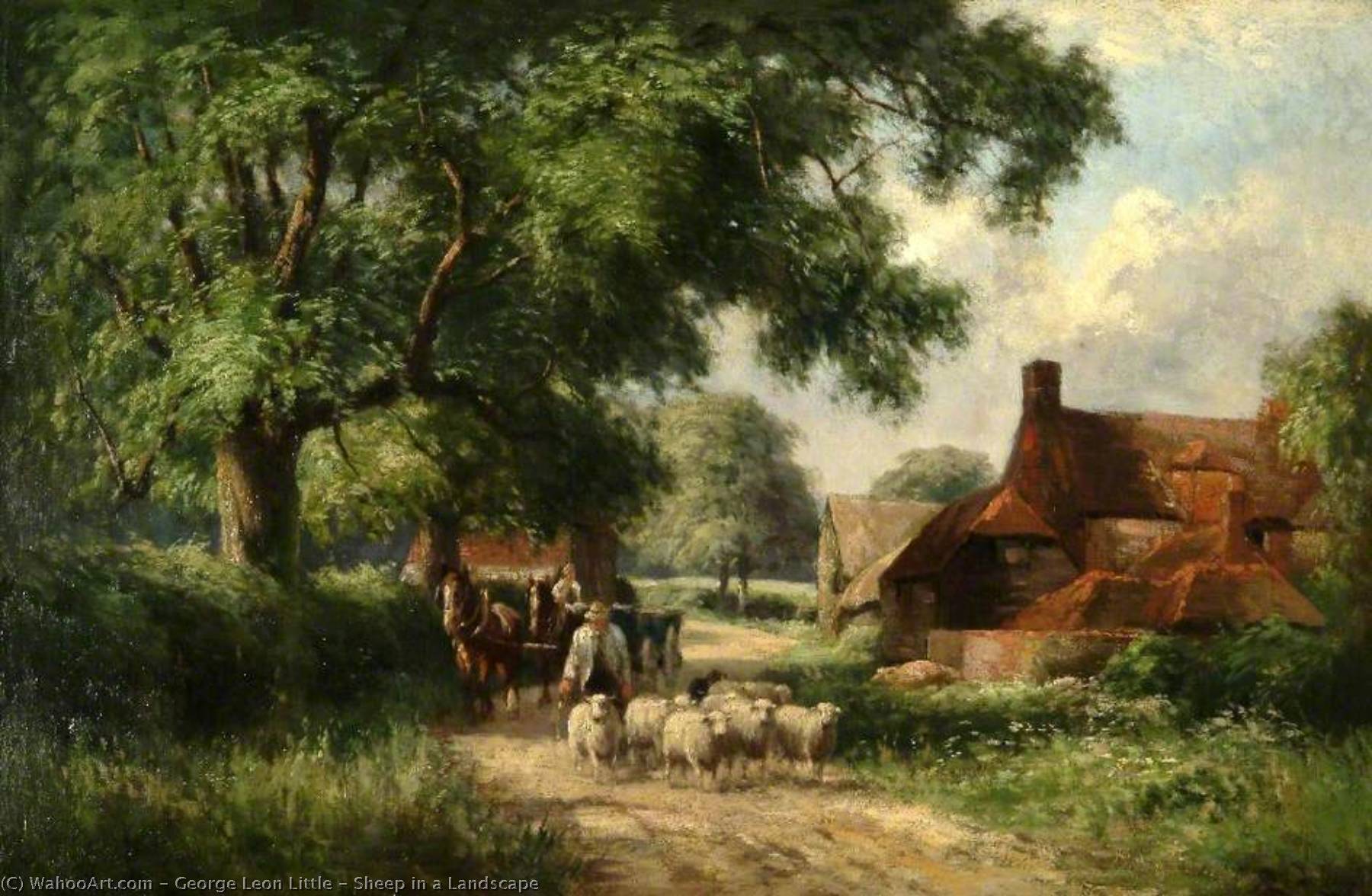 Sheep In A Landscape — George Leon Little