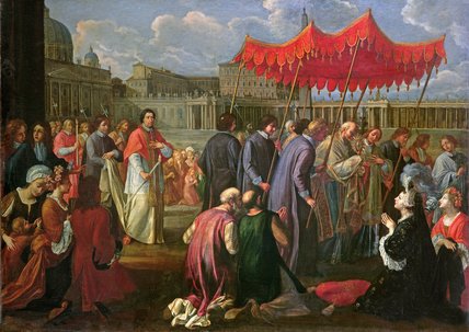 Pope Clement Xi In A Procession In St. Peter's — Pier Leone Ghezzi