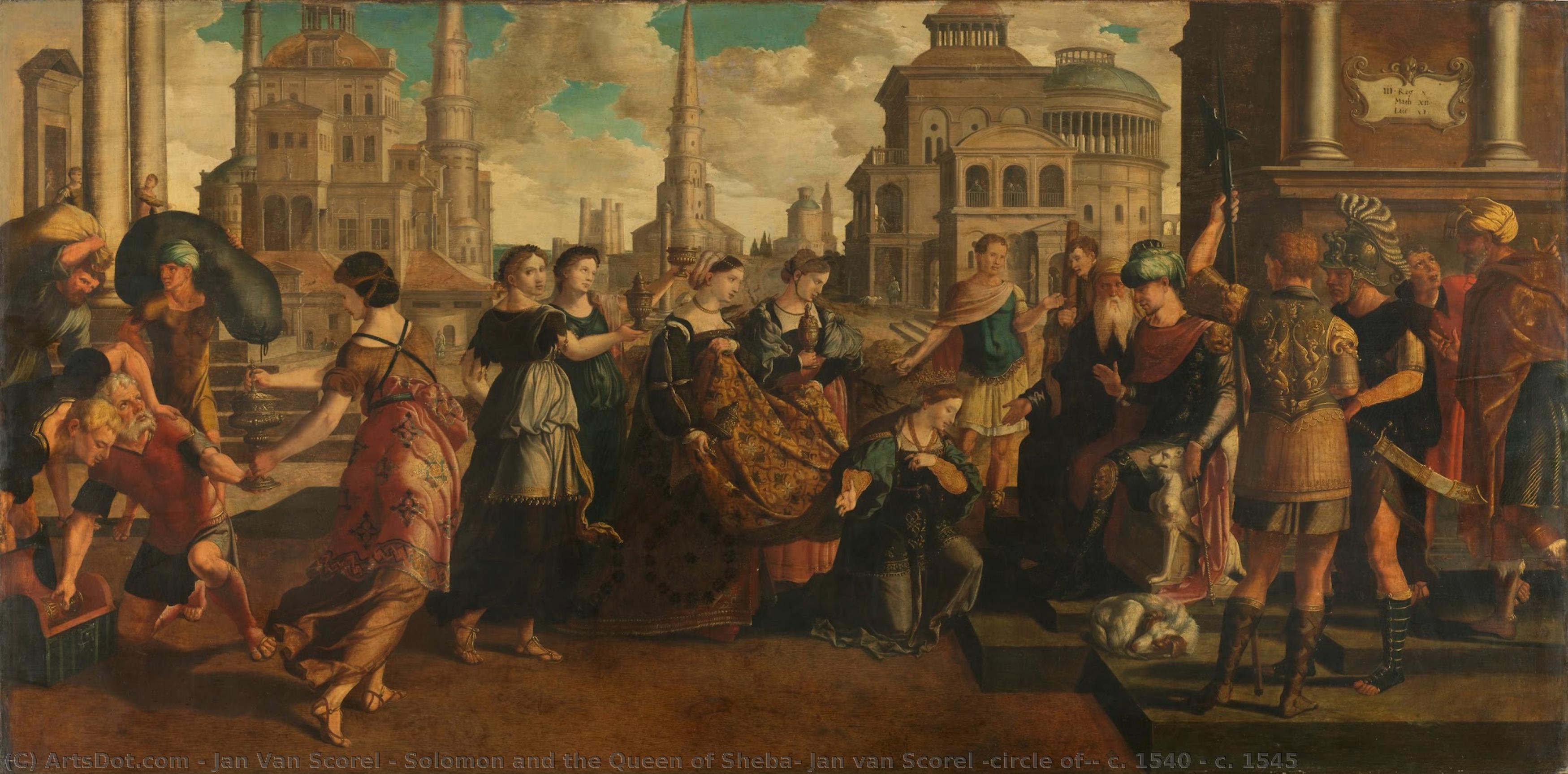 Solomon And The Queen Of Sheba, Jan Van Scorel (circle Of), C. 1540 - C. 1545 — Jan Van Scorel
