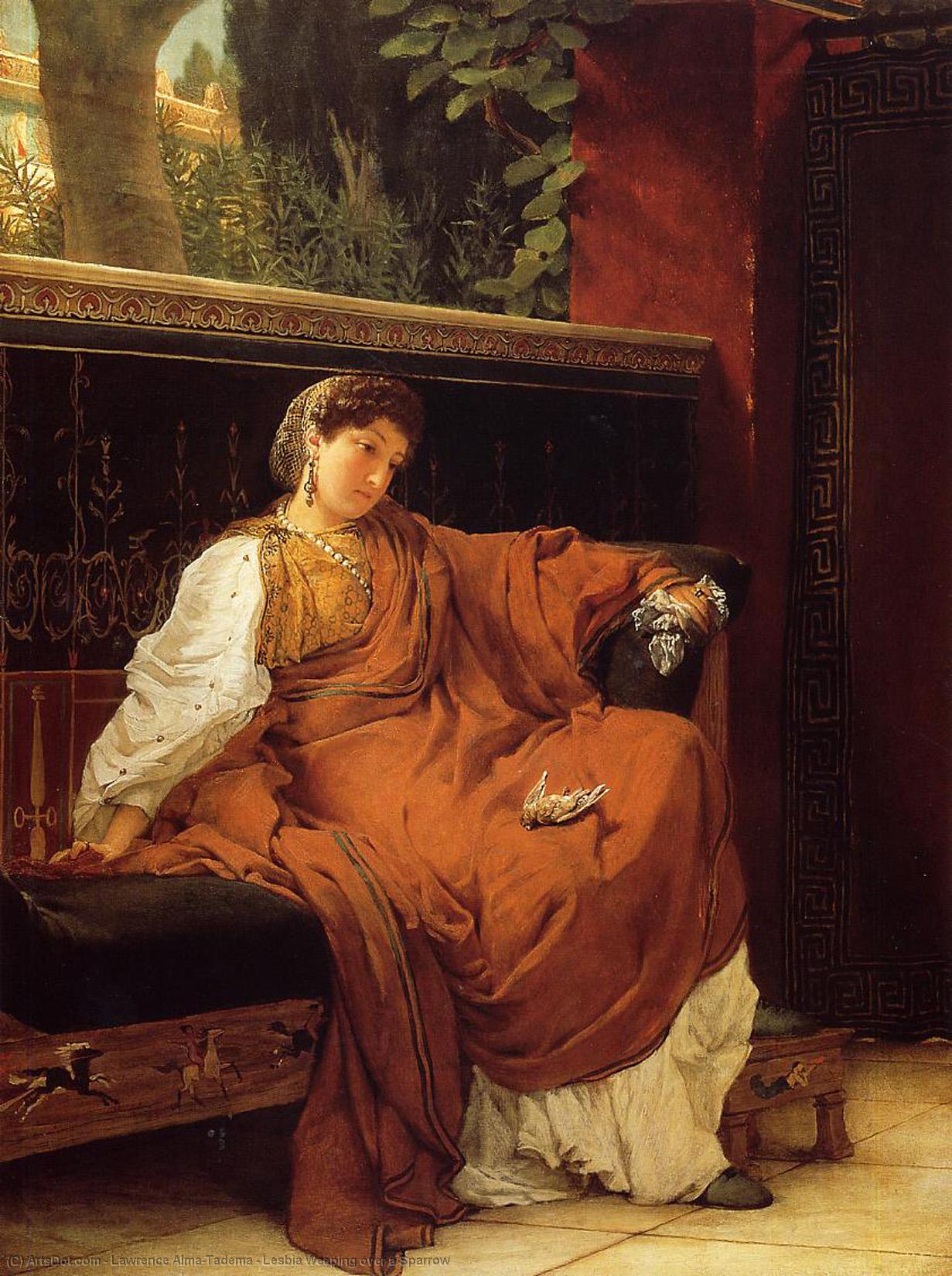 Lesbia Weeping Over A Sparrow — Lourens Alma Tadema