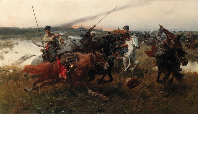 A Cavalry Assault — Josef Von Brandt