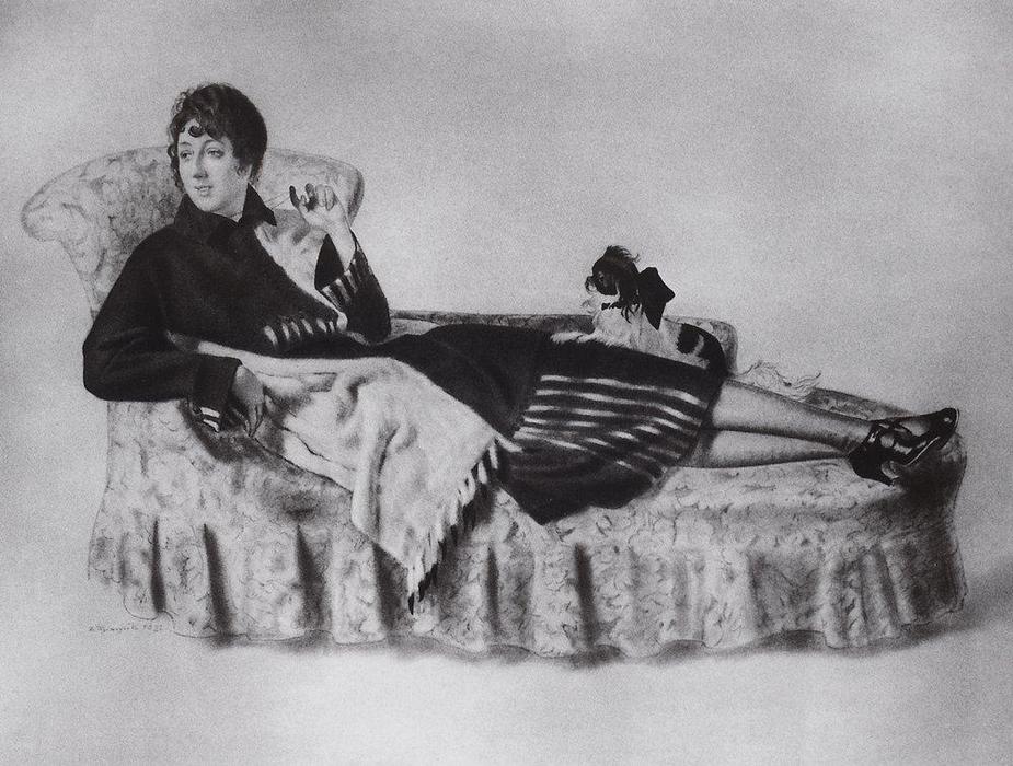 Portrait Of Maria Ryazantseva — Boris Mikhailovich Kustodiev
