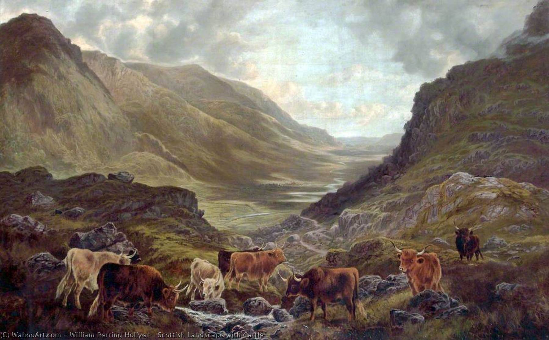 Scottish Landscape With Cattle — William Perring Hollyer