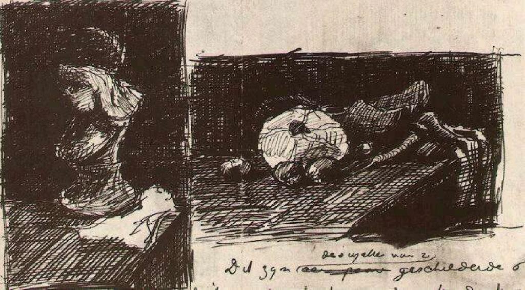 Escultura Y Naturaleza Muerta Con Repollo Y Zapatos De Piel — Vincent Willem Van Gogh