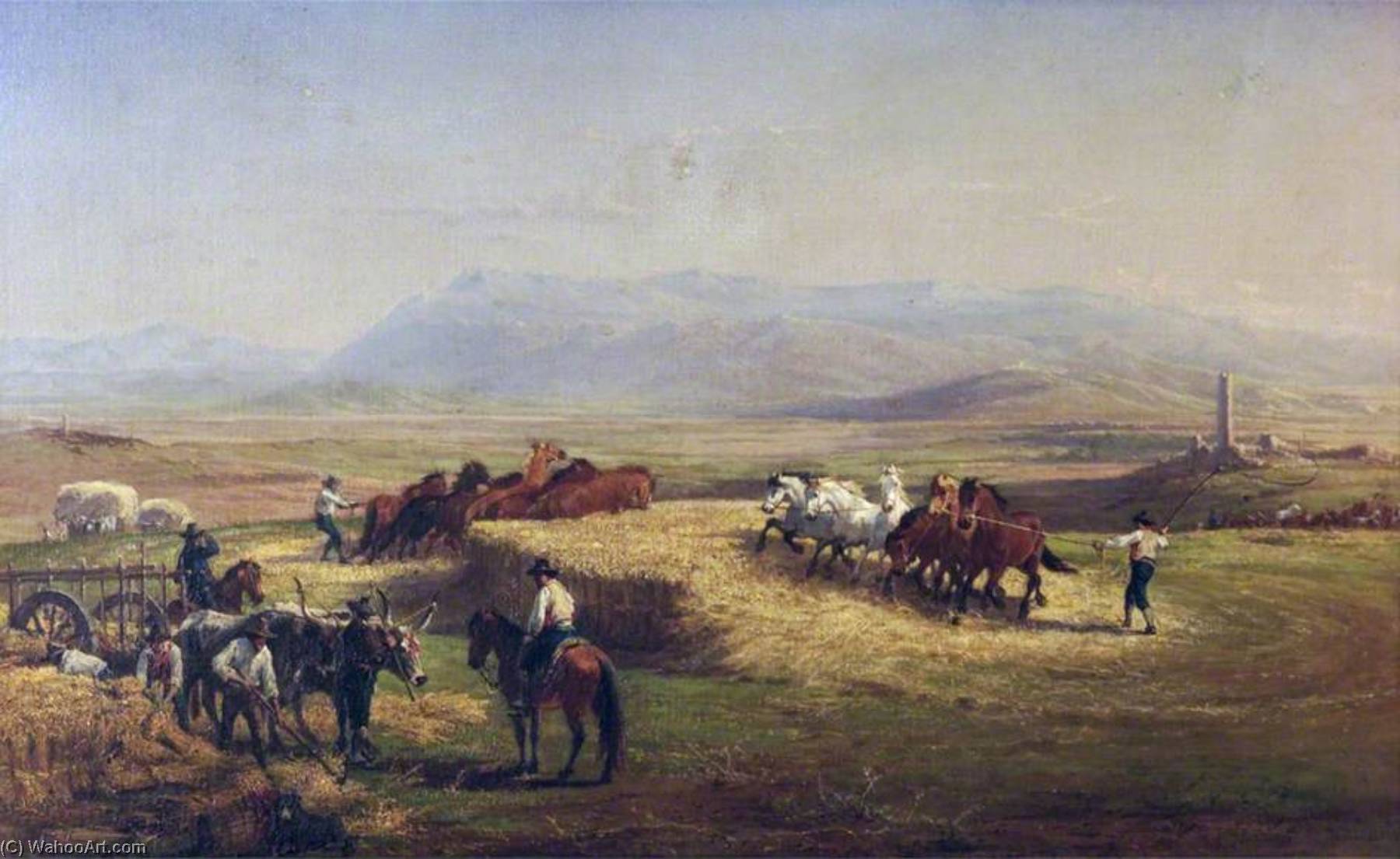 Italian Harvest Scene — Charles Poingdestre