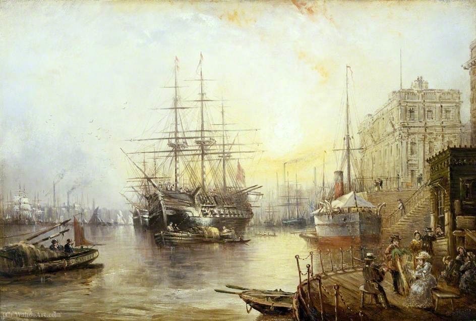 View Of Greenwich In Showing The Training Ship Hms 'warspite' (1877) — Claude Thomas Stanfield Moore