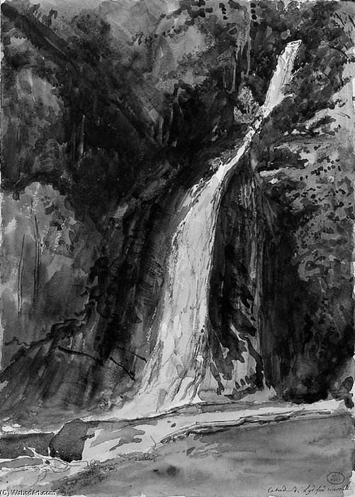 A Waterfall At Lydford, Cornwall — Pol Uet