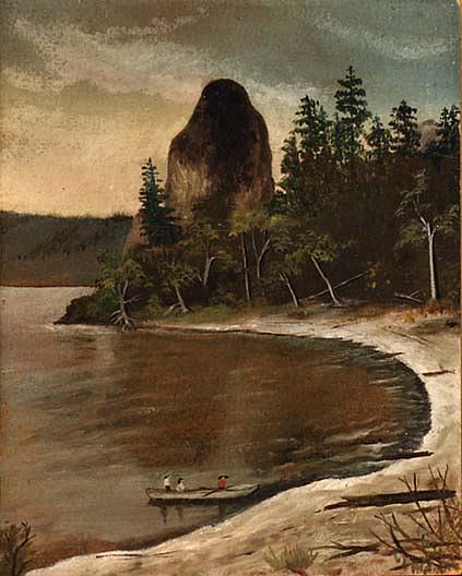 Rooster Rock, (painting) — Flora A Morgensen