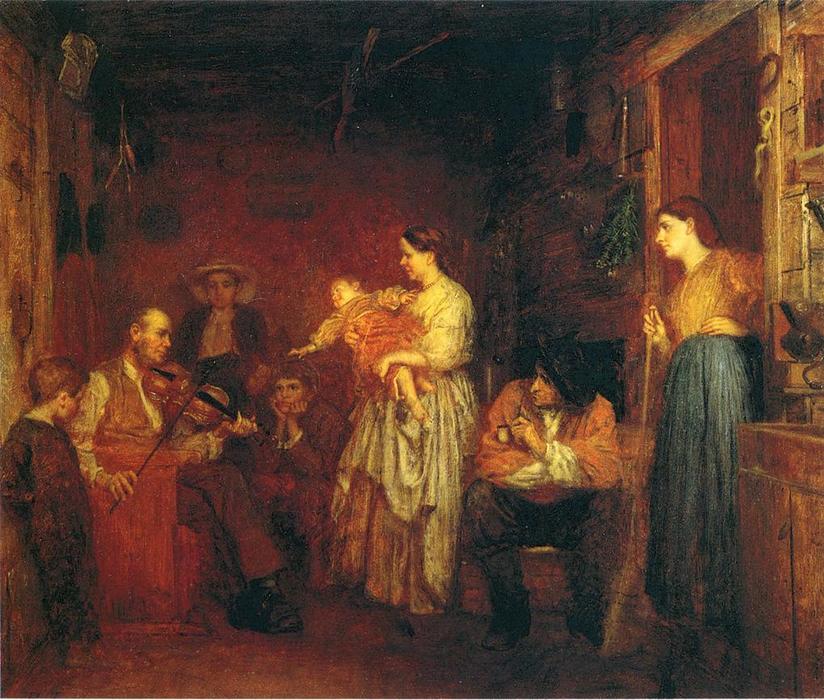 Fiddling His Way — Jonathan Eastman Johnson