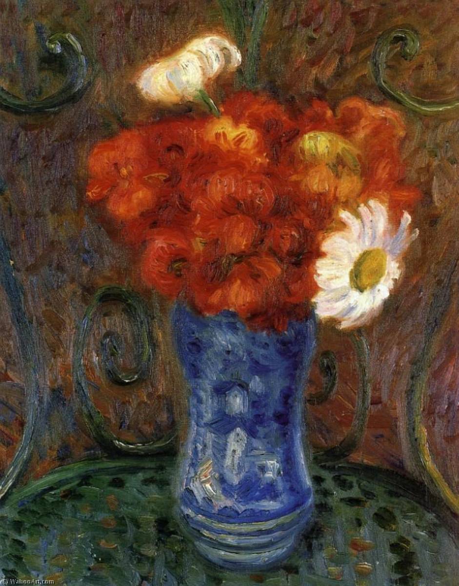 Flowers On A Garden Chair — William James Glackens