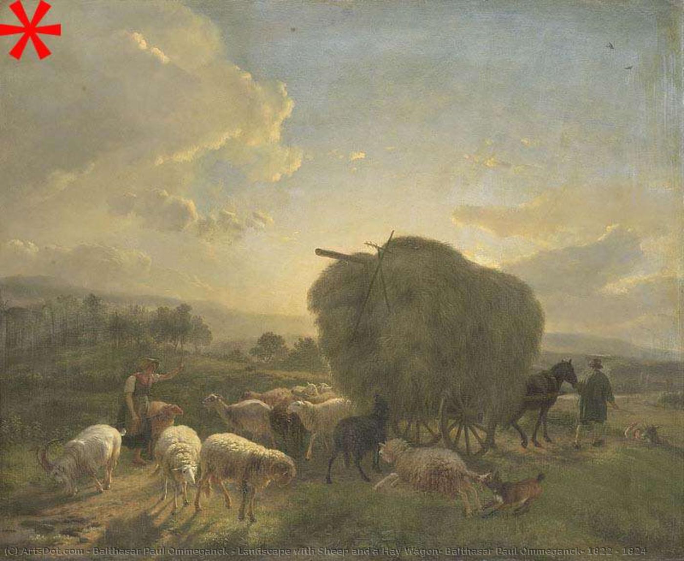 Landscape With Sheep And A Hay Wagon, Balthasar Paul Ommeganck, 1822 - 1824 — Balthasar Paul Ommeganck