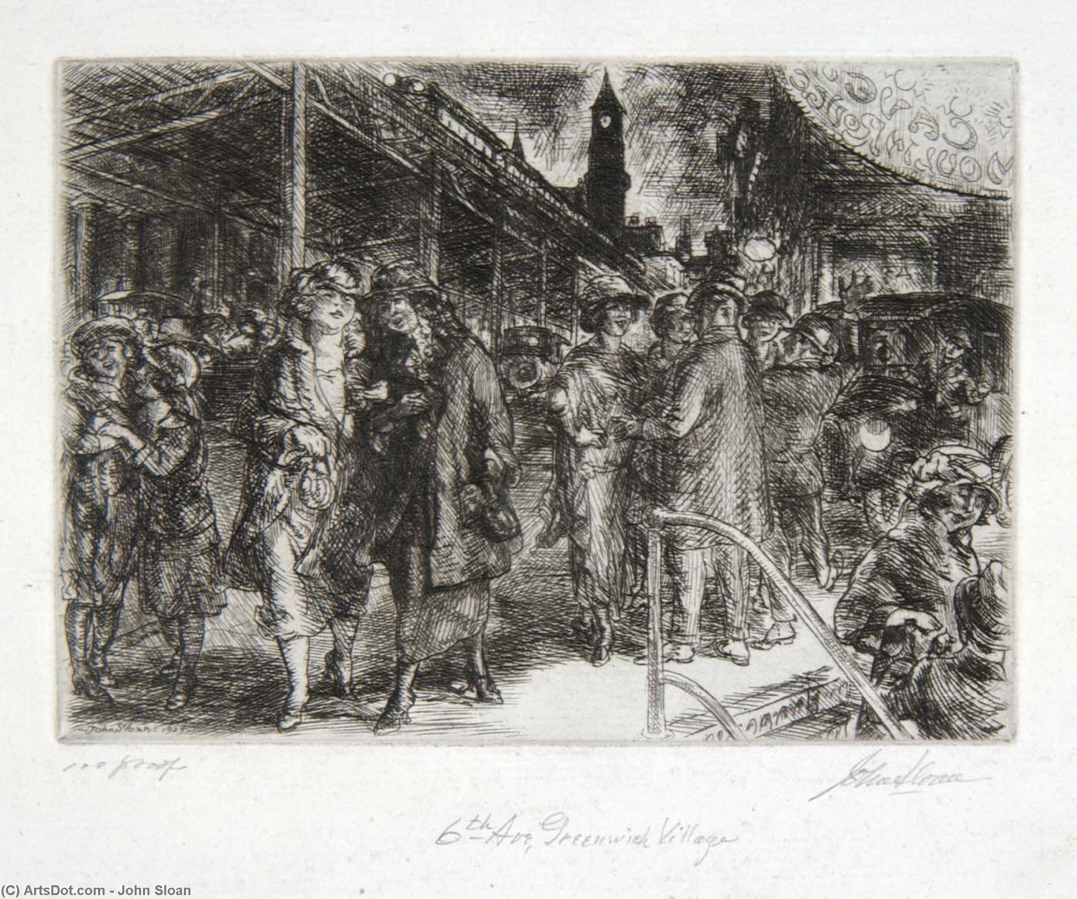 6th Avenue, Greenwich Village — John French Sloan