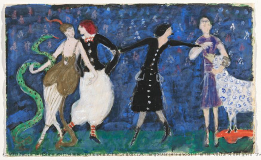 Euridice And Her Snake, Two Tango Dancers And St. Francis. Costume Design For The Artist's Ballet "orphée Of The Quat'z Arts" — Florine Stettheimer