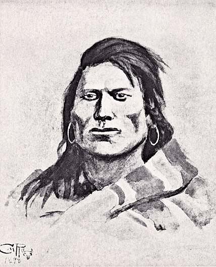 Plains Indian Brave (cree ), (painting) — Charles Marion Russell