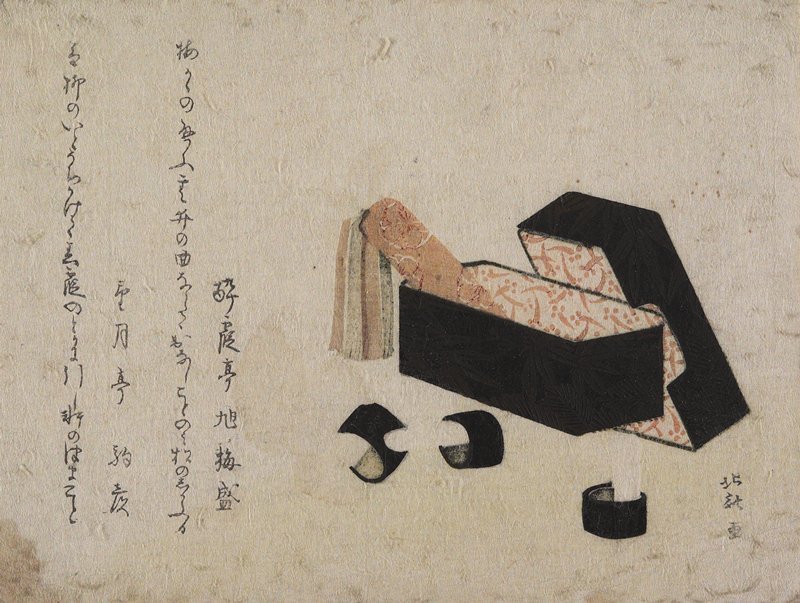 Black Lacquer Box With Koto Strikers — Katsushika Hokusai