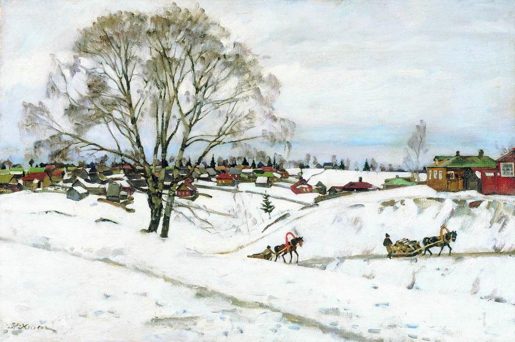 Winter. Black Birches. Sergiyev Posad — Konstantin Yuon