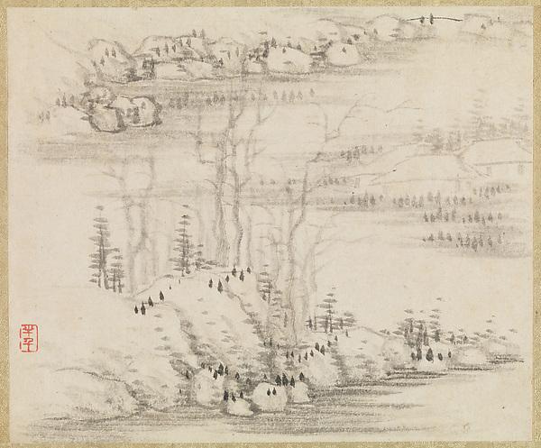 清 龔賢 山水圖 冊 紙本 Landscapes And Trees — Gong Xian