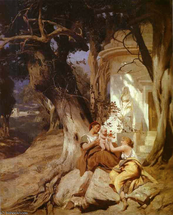 By A Temple (idyll) — Henryk Hector Siemiradzki
