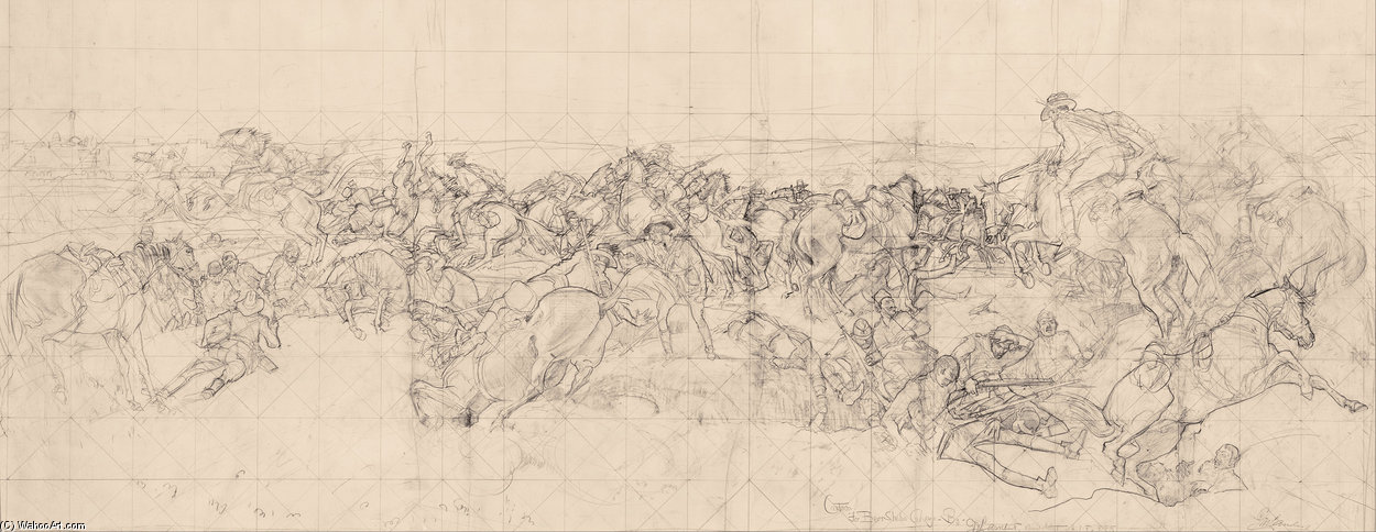 The Charge Of The 4th Light Horse Brigade At Beersheba — George Washington Thomas Lambert