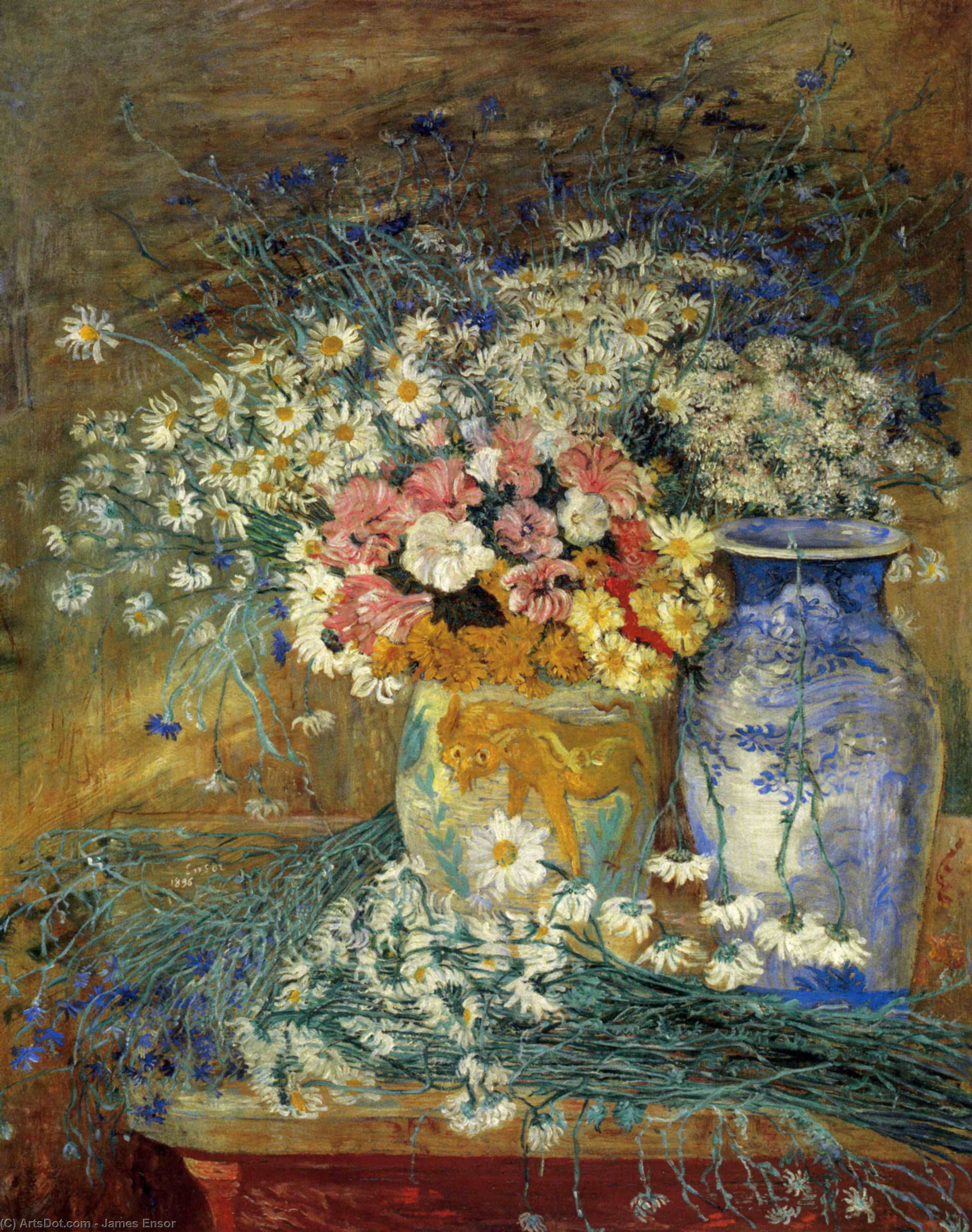 Fleurs Et Vases Chinois — Јемас Енсор