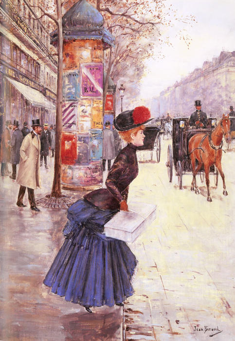Jeune Femme Traversant Le Boulevard — Jean Georges Béraud