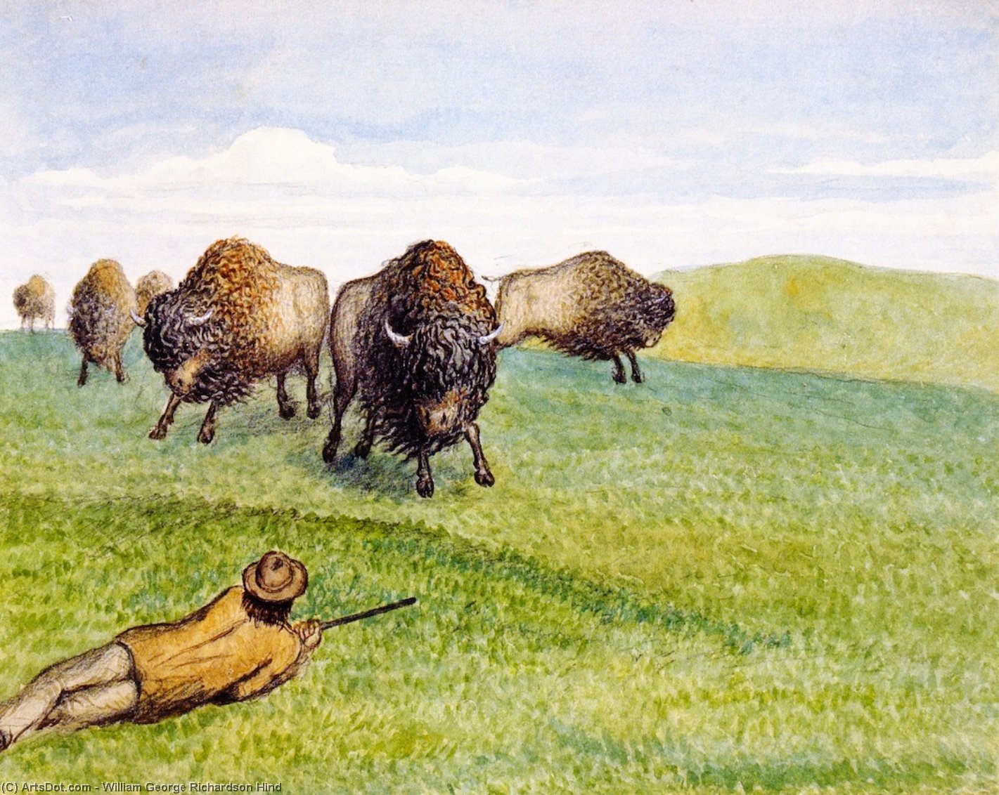 Hunting Buffalo — Уильям Джордж Ричардсон Хинд