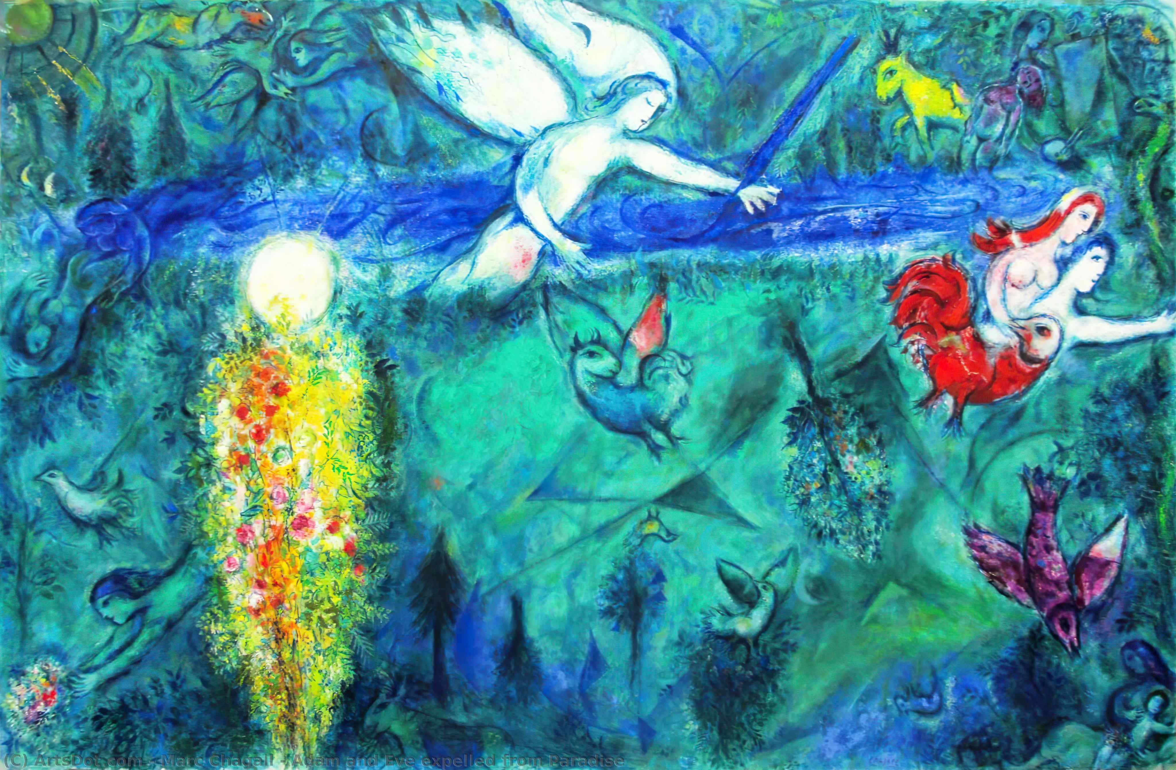 Adam Und Eva Werden Aus Dem Paradies Vertrieben — Marc Chagall