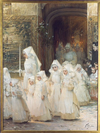 Procession Of Young Girls On Confirmation Day — Henri Jules Jean Geoffroy Dit Geo