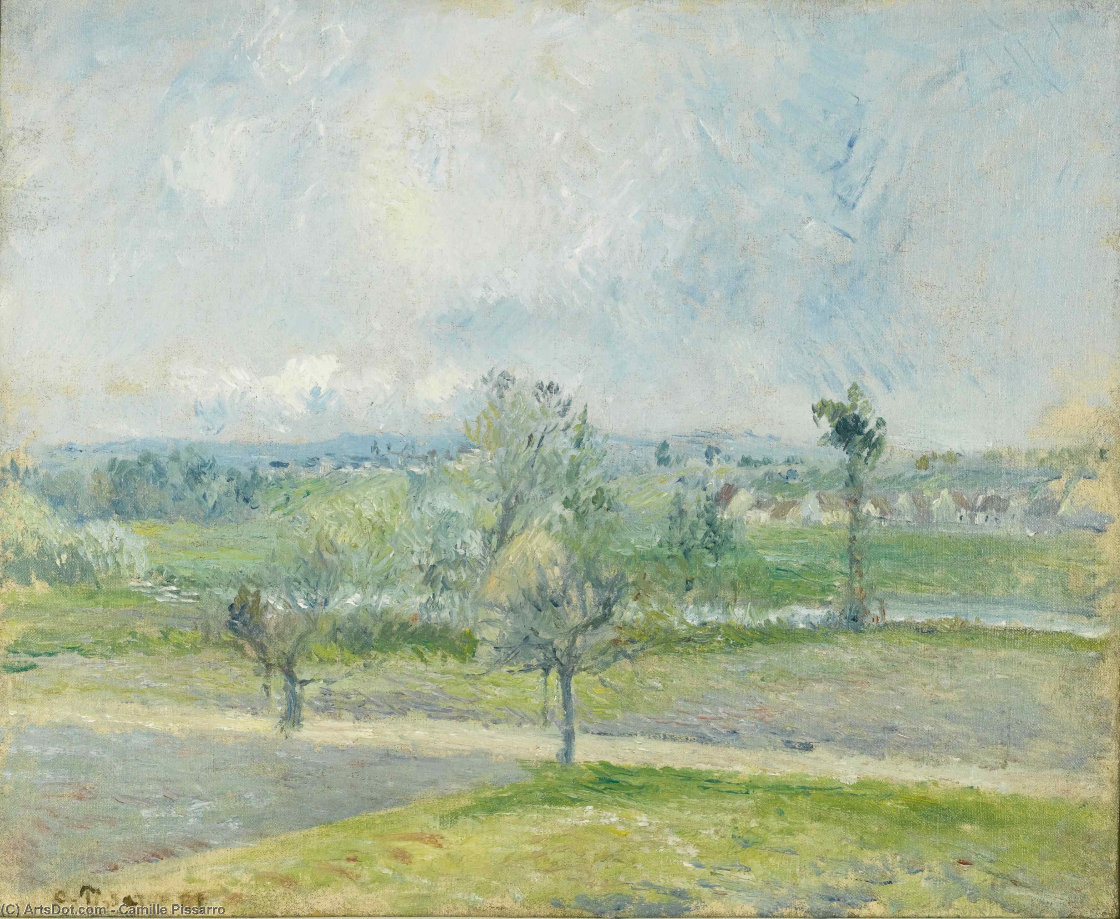 Valhermeil Near Oise, Rain Effect — Camille Pissarro