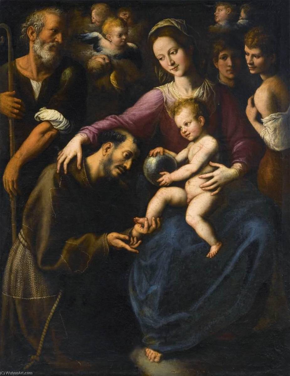 The Holy Family With St Francis Of Assisi — Fabrizio Santafede