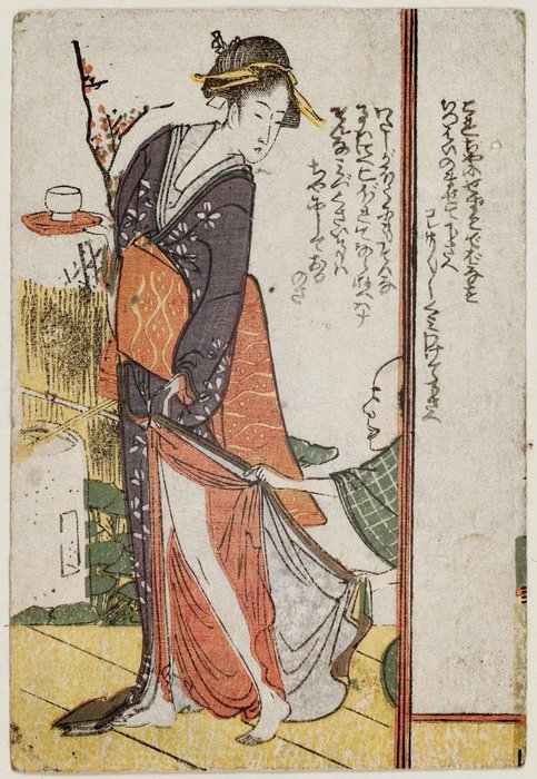 Man Pulling Woman's Skirt — Katsushika Hokusai