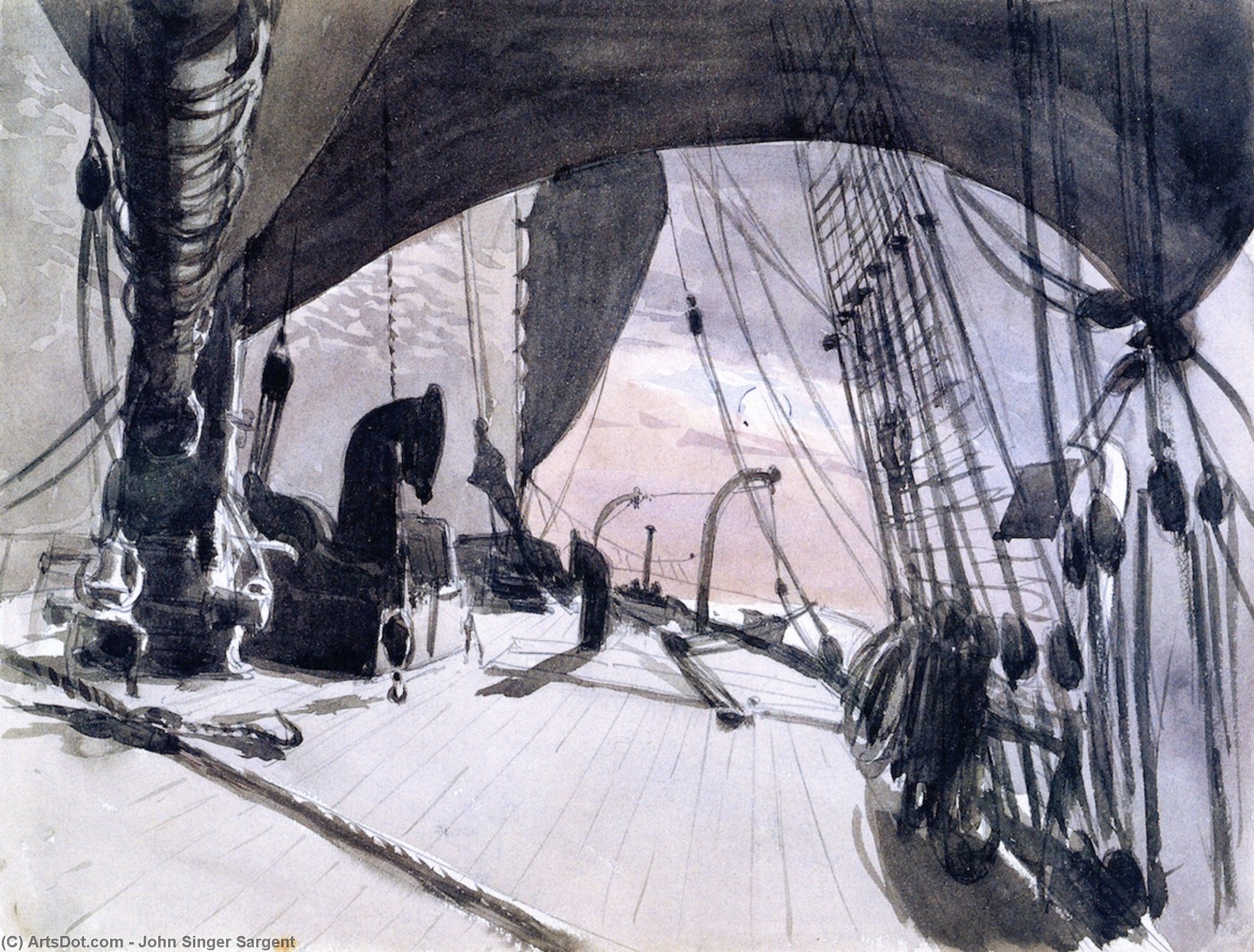 Deck Of A Ship In Moonlight - Лодочка Под Луной — Джон Сингер Сергент