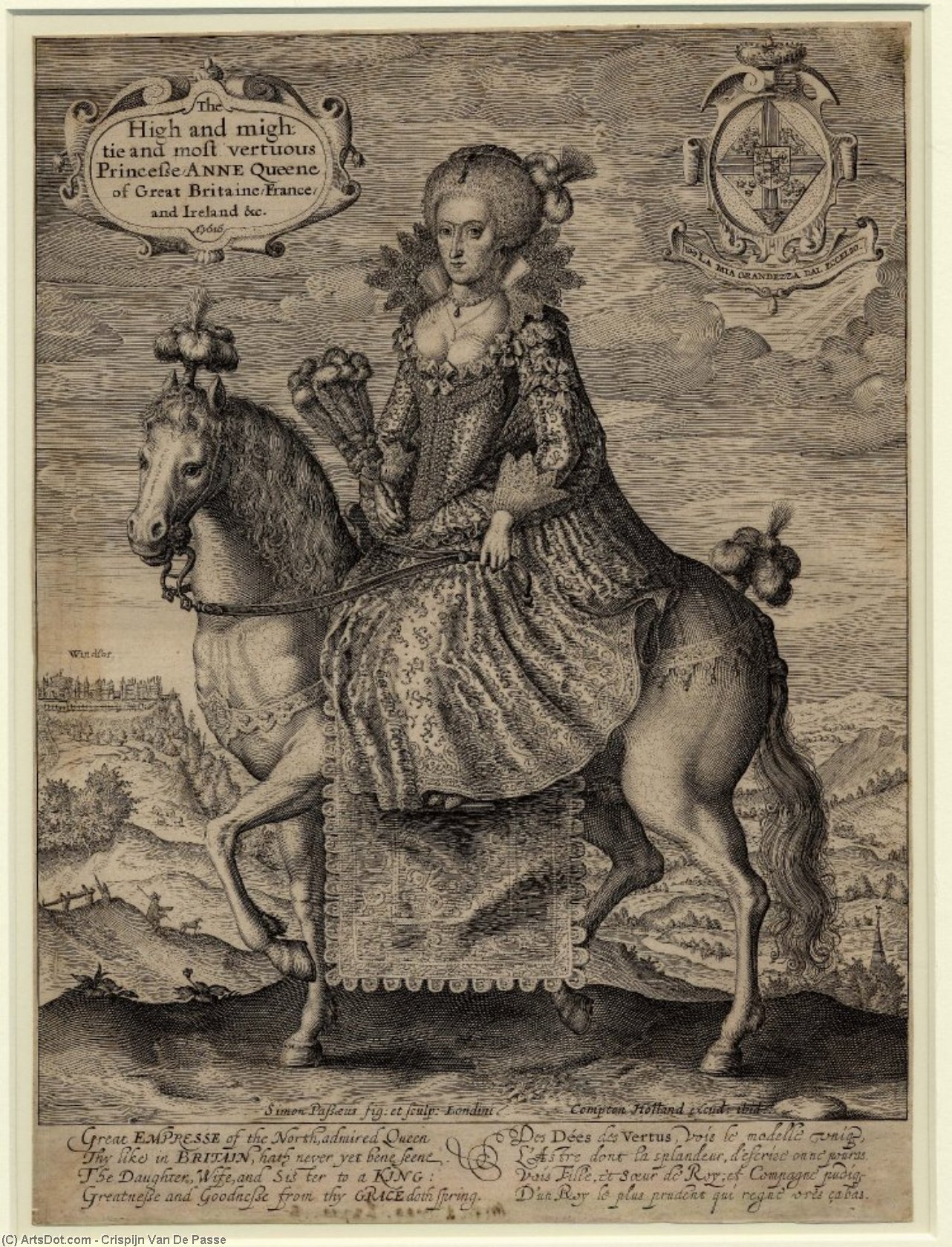 The High And Mightie And Most Vertuous Princesse Anne Queene Of Great Britaine France And Ireland — Crispijn Van De Passe
