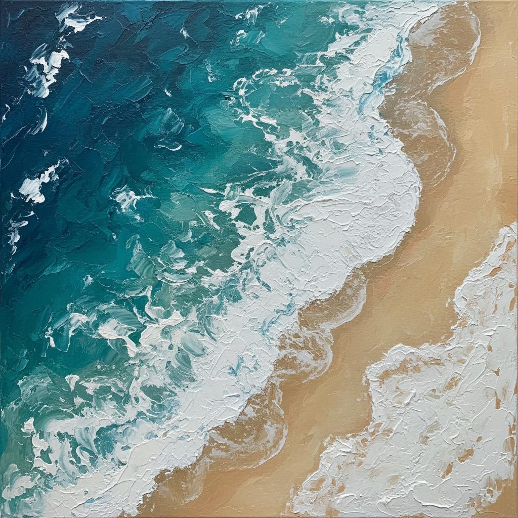 Efemerne Plime Tirkizne I Peska U Skulpturalnom Impasto Remek-delu — David Moreau