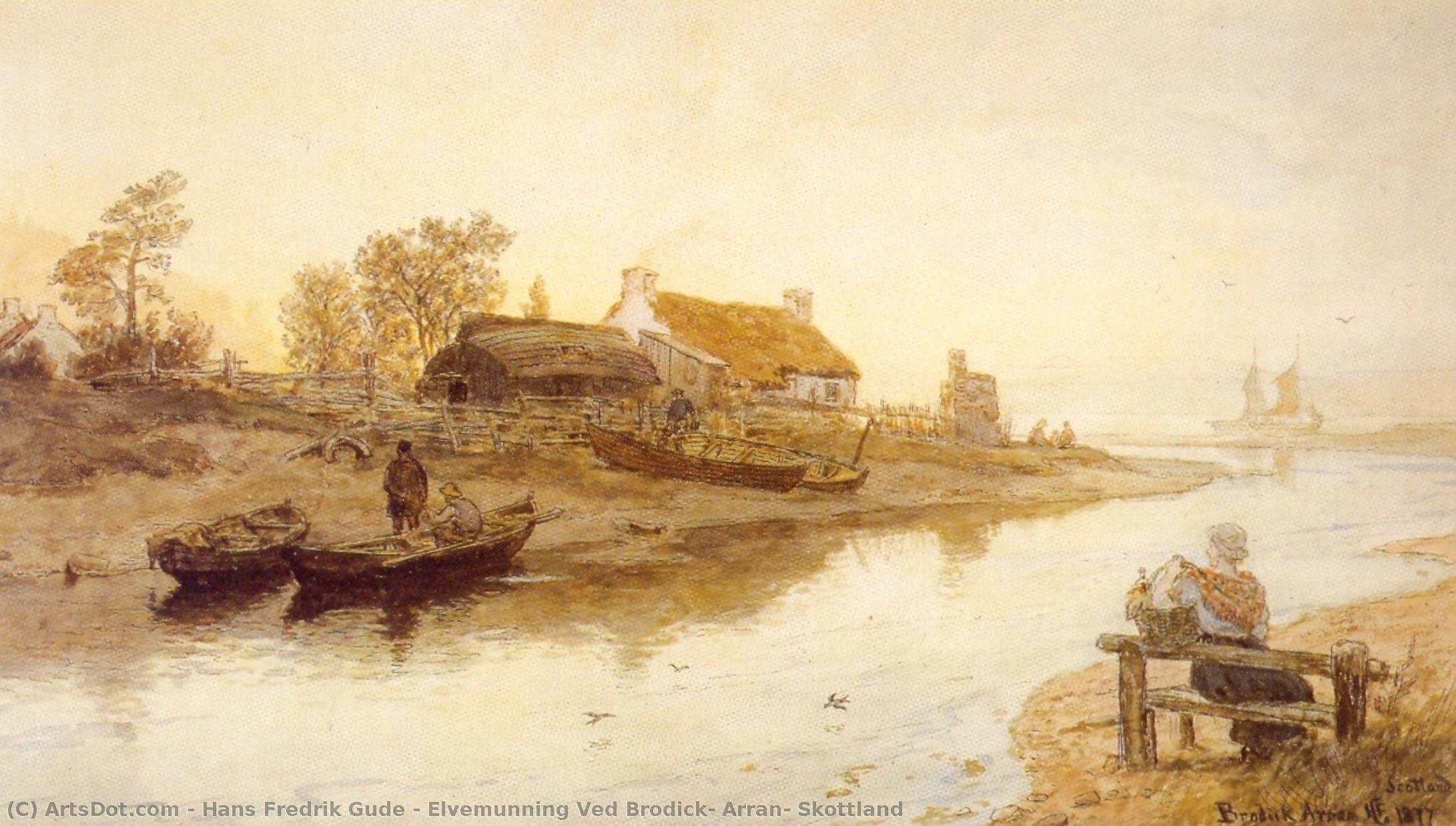 Elvemunning Ved Brodick, Arran, Skottland — Hans Fredrik Gude