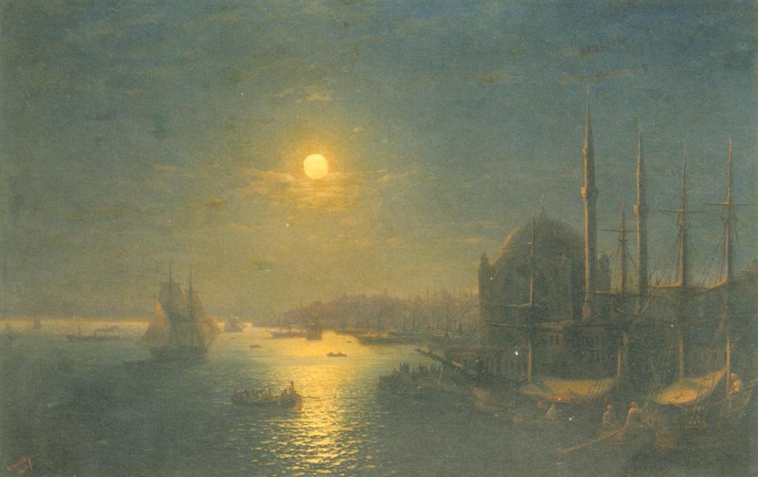 Moonlit View Of The Bosphorus — Ivan Konstantinovich Aivazovsky