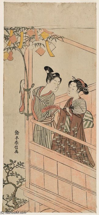 Decorating For The Tanabata Festival — Suzuki Harunobu