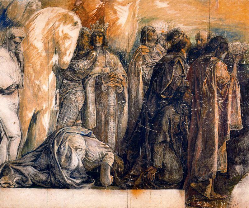 Sketch For The Decoration Of The Salon At Sant Jordi Palau De La Generalitat — José Mongrell Torrent
