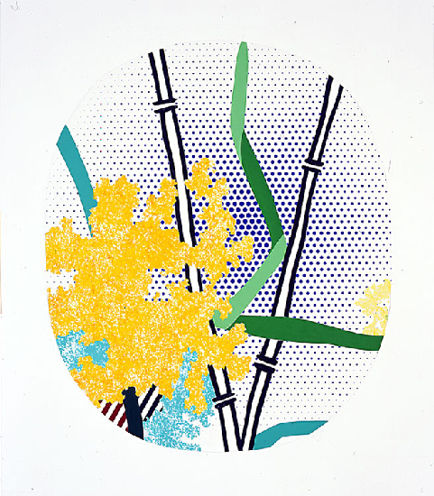 Collage For Flower With Bamboo — Рой Лихтенштейн