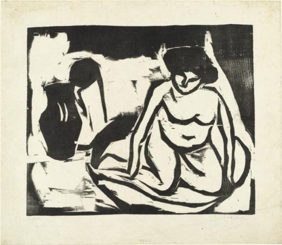 Nude Girl In The Bath (nacktes Mädchen Im Bad) — Ernst Ludwig Kirchner