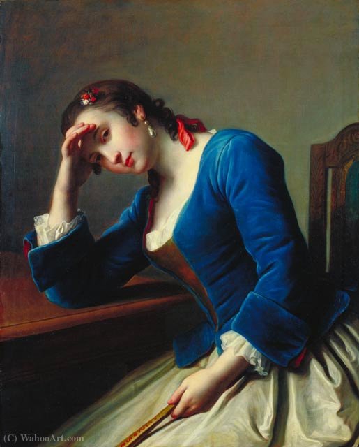 Young Woman With A Fan — Пьетро Антонио Ротари
