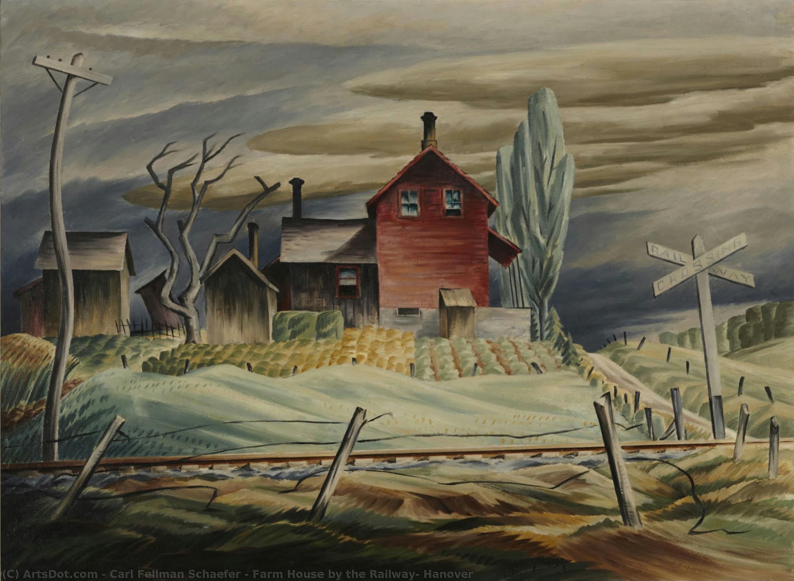 Farm House By The Railway, Hanover — Carl Fellman Schaefer