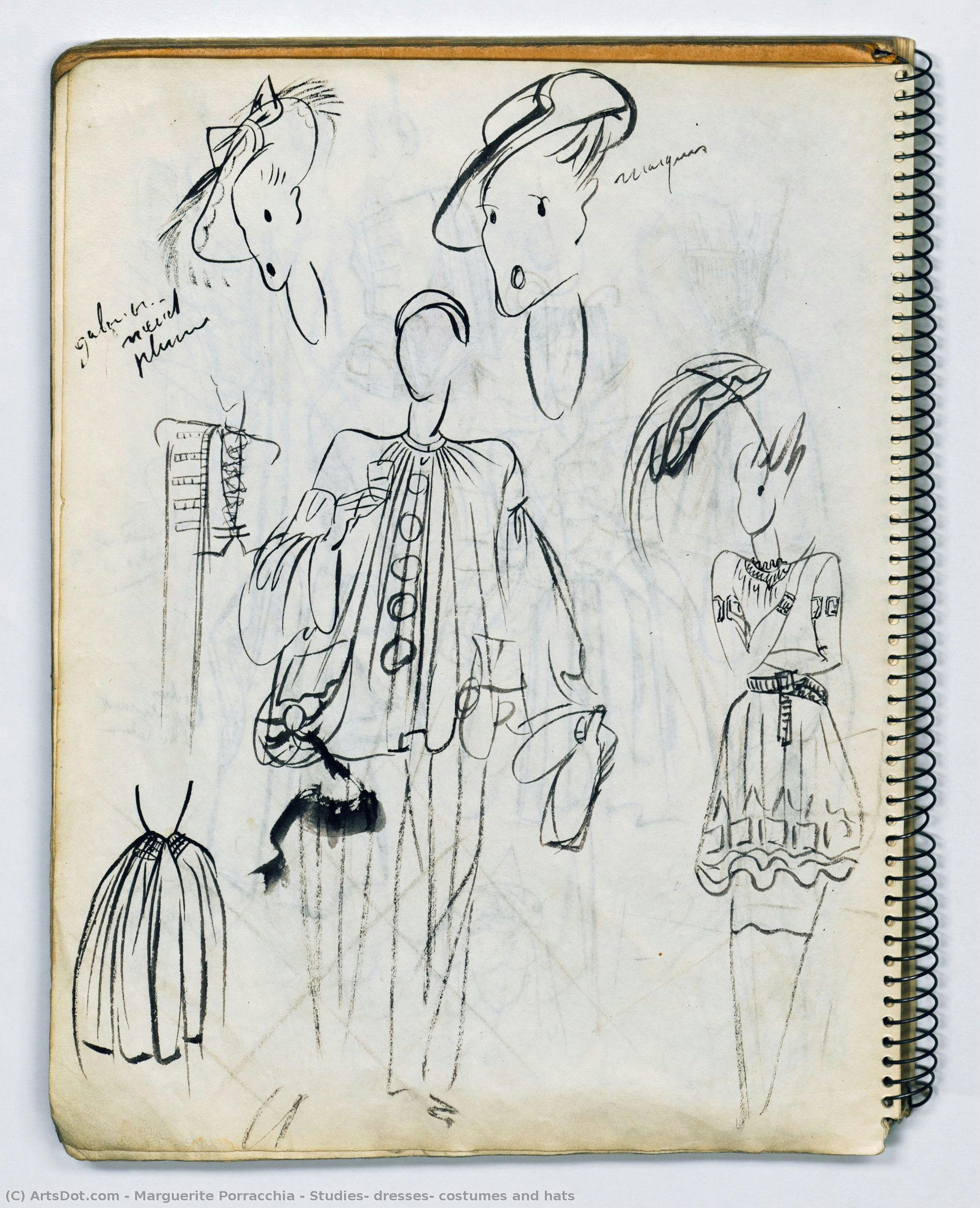 Studies: Dresses, Costumes And Hats — Marguerite Porracchia