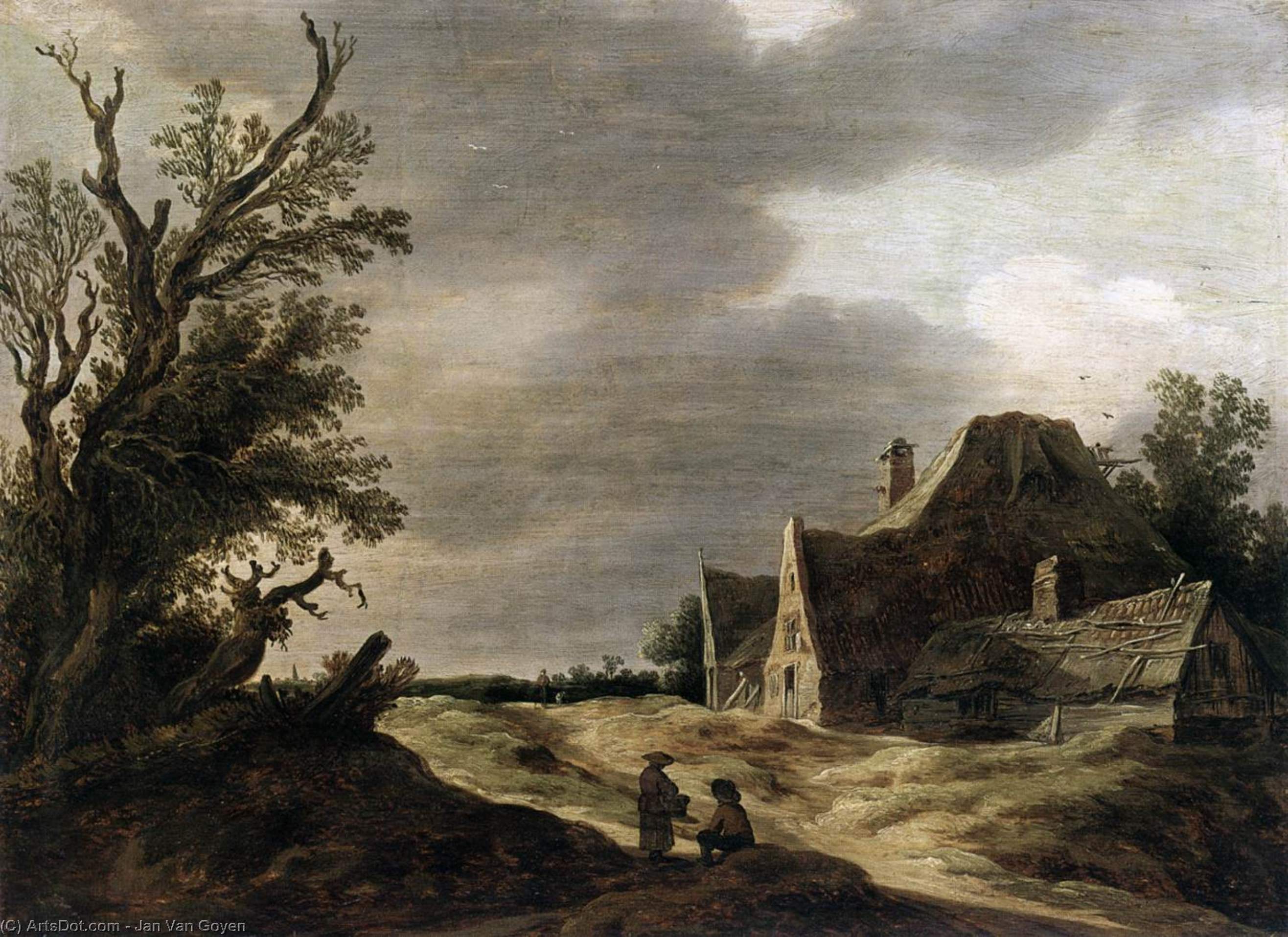 Sandy Road With A Farmhouse — Jan Jozefszoon Van Goyen