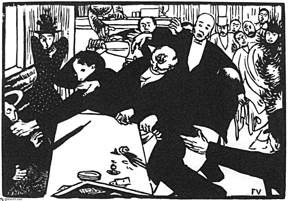 The Brawl At The Scene Or Cafe — Félix Vallotton