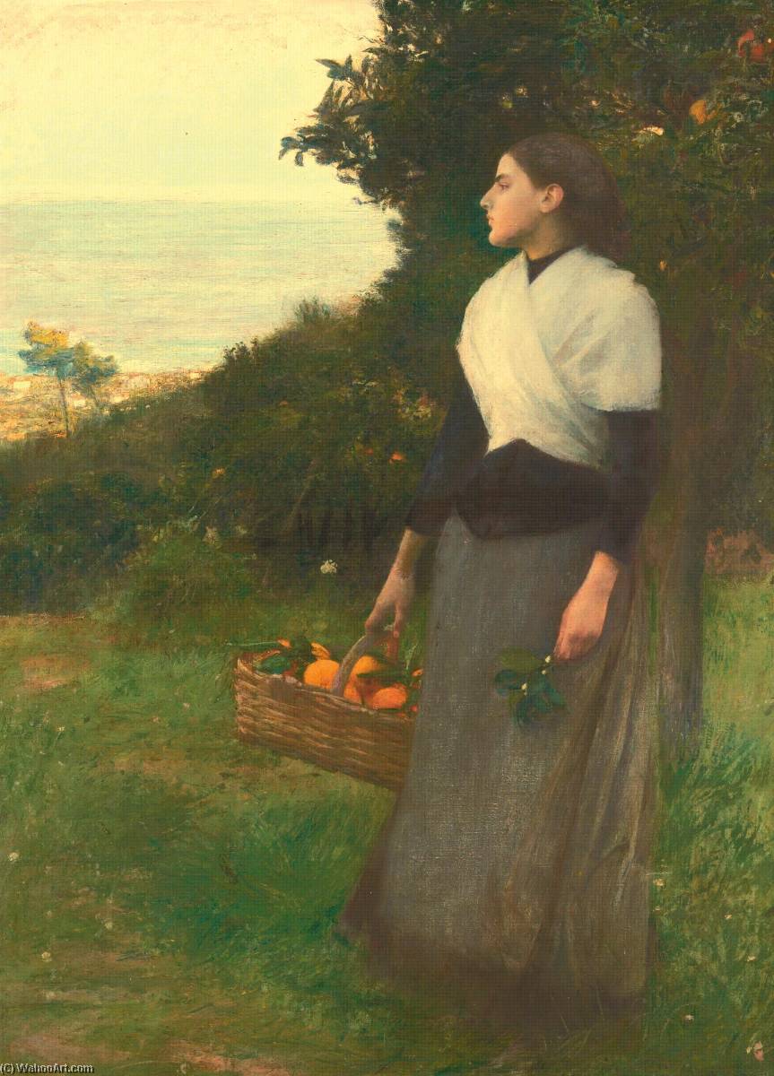 Young Woman In A Garden Of Oranges — Pascal-adolphe-jean Dagnan-bouveret