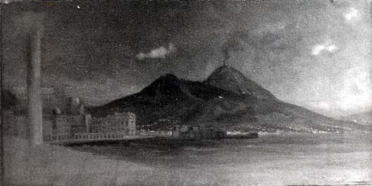 (italian Landscape With A City At The Base Of A Volcanic Mountain), (painting) — Frank Harold Hayward