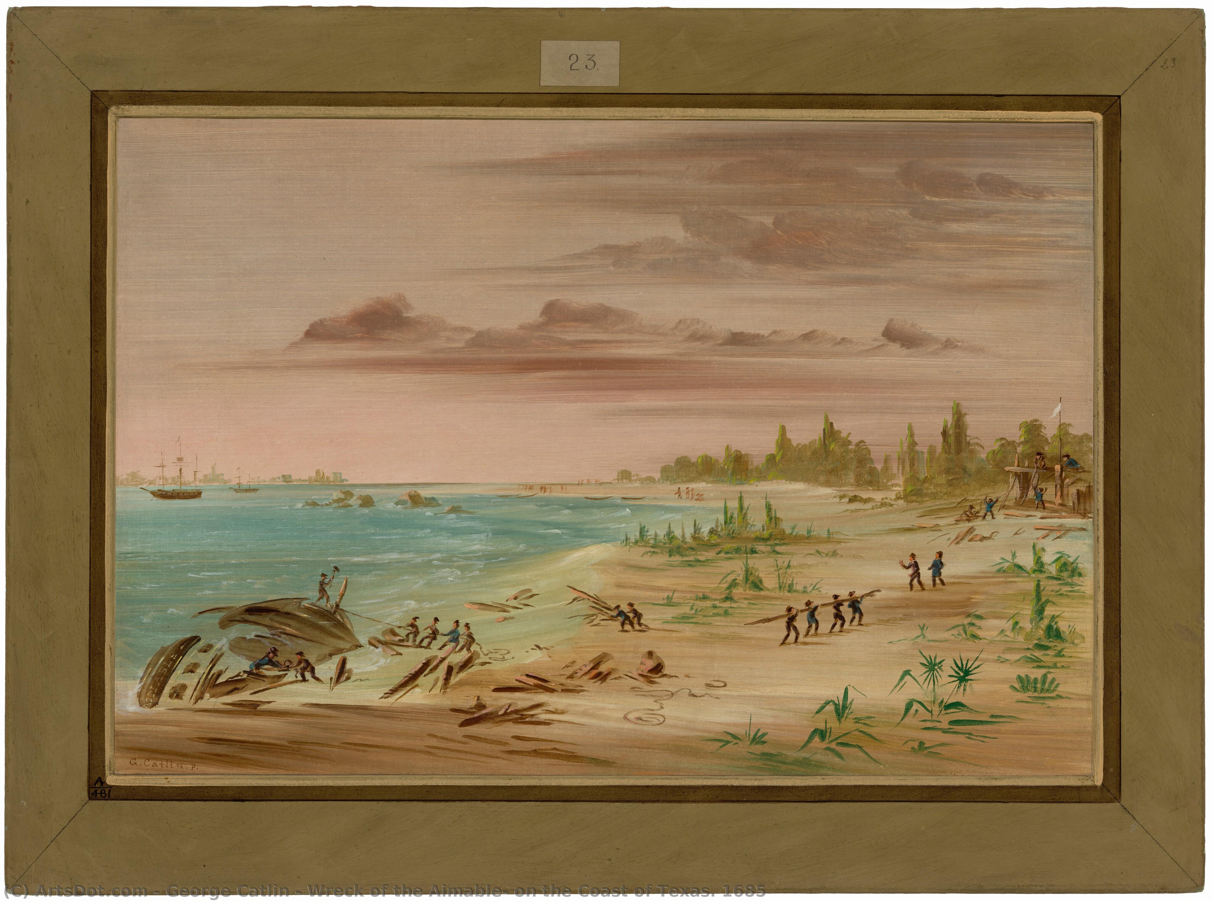 Wreck Of The Aimable, On The Coast Of Texas. 1685 — George Catlin